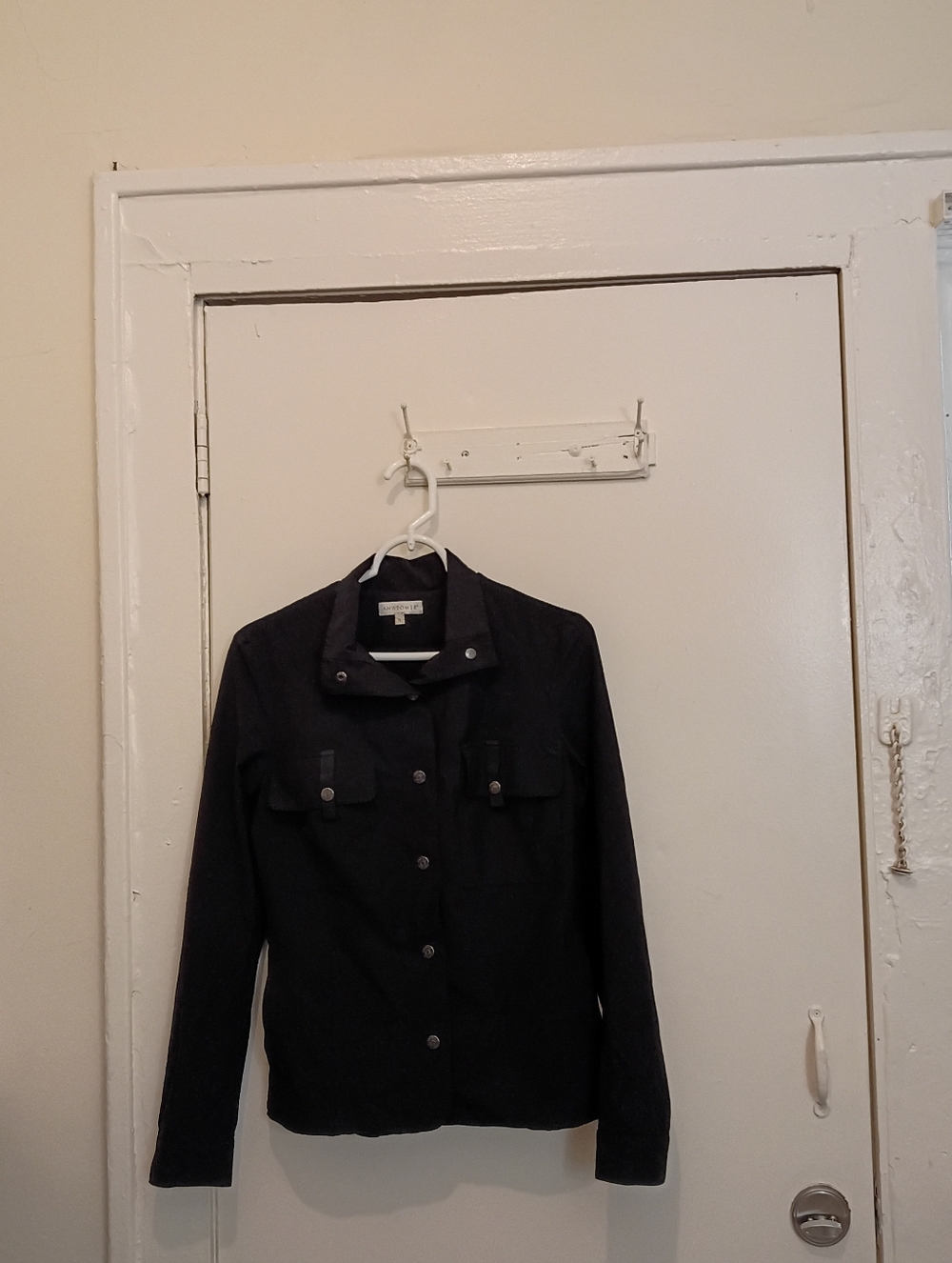 Anatomie Black Long Sleeve Snap Front Cargo Shirt Small Shacket Small